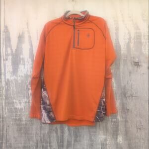 Legendary Whitetails Waffle Knit Quarter Zip Burnt Orange Men's L